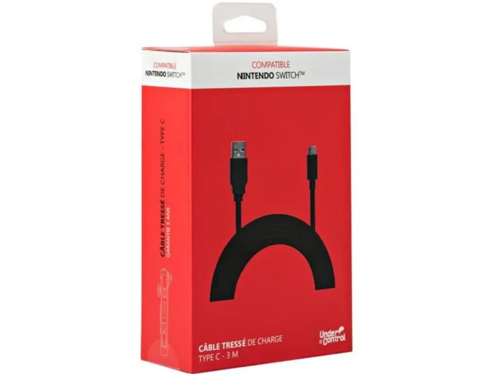 Nintendo Switch - USB Type C kabel - 3 meter - Zwart - Afbeelding 2