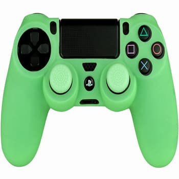Siliconen Hoes voor PS4 controller met 2 Thumb Grips - Glow In The Dark