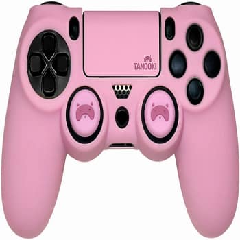 Tanooki - PS4 Combo Pack - Hard Case voor Controller - Thumb Grips en Lightbar Sticker - Roze