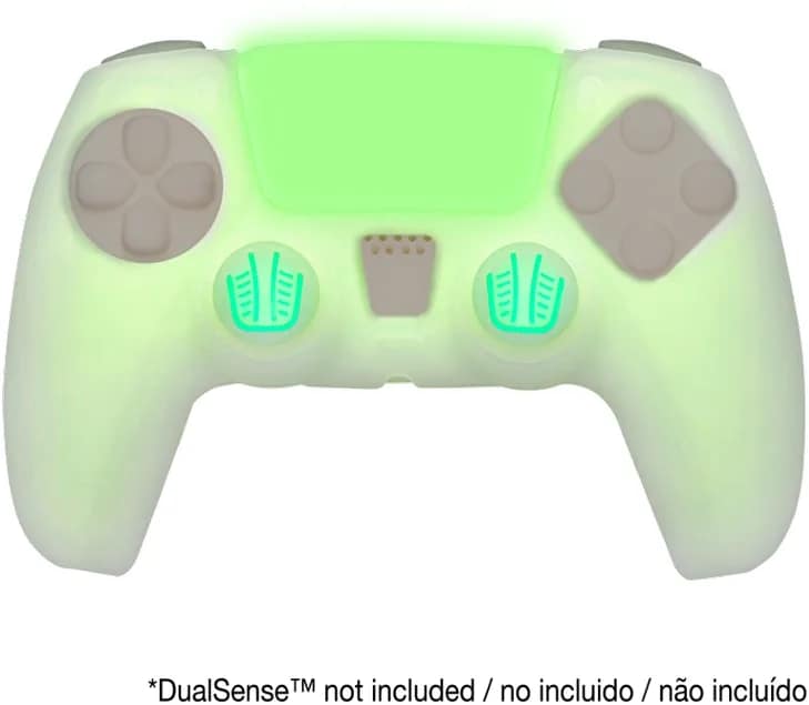 Siliconen Controller Skin en Thumb Grips voor PS5 DualSense Controller - Glow in the Dark - Afbeelding 2
